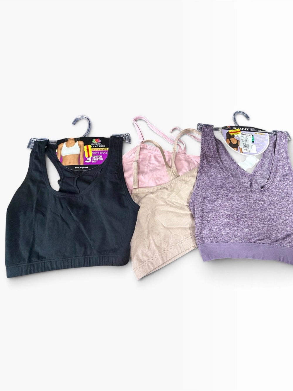 Fruit of the Loom Women’s Bra Bundle Size Medium 4 Pack Wirefree Bralettes
